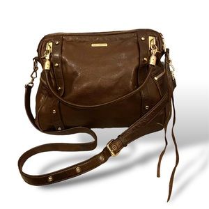 BROWN LEATHER REBECCA MINIKOFF PURSE